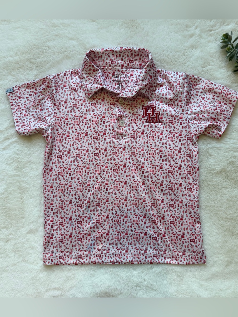 Garb | GUC - UH Football Gameday Performance Polo - Size 4T - Red/White